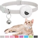 Apple AirTag Cat Collar, GPS Tracker Kitten Collar with Breakaway Feature, Lightweight and Reflective, Suitable for Cats, Kittens and Puppies (White) - Image 2