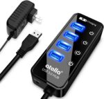 Atolla 4-Port USB 3.0 Hub with 4 Data Ports, 1 Smart Charging Port, Individual On/Off Switches and 5V/3A Adapter - Image 2