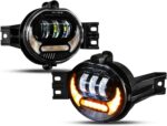 Auxbeam 2023 Upgraded LED Fog Lights Lamp Replacement for Dodge Ram 1500 2002-2008 Dodge Ram 2500/3500 2003-2009 Durango Truck 2005 2006 with DRL&Turn Signal DOT Approved, Black - Image 2