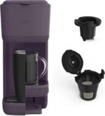 BELLA Single Serve Coffee Maker, K Cup & Coffee Ground Compatible with Removable, Adjustable Drip Tray, Auto Shutoff & Reusable Dishwasher Safe Accessories, Brews 6oz to 14oz, 1000 Watt, Plum - Image 2
