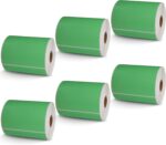 BETCKEY - 4" x 6" Shipping Labels Compatible with Zebra & Rollo Label Printer(not for dymo 4XL),Premium Adhesive & Perforated[Green, 6 Rolls, 1500 Labels] - Image 2