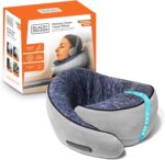 BLACK+DECKER Travel Pillow Corduroy Ostrich Neck Wrap Cooling Memory Foam Neck Pillow for Airplane, Car, & Home – Ergonomic Support, Breathable, Adjustable Closure,Blue - Image 2