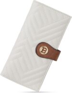 BOSTANTEN Slim Wallet Women Leather RFID Blocking Credit Card Holder Bifold Thin Wallet with Zipper Pocket Beige＆Brown - Image 2