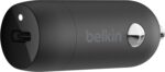 Belkin 20 Watt USB C Car Charger with Fast Charging for Apple iPhone 14, 13, iPad Pro, Samsung Galaxy S22 Ultra & More (Cable Not Included) - Black - Image 2