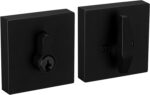 Berlin Modisch Contemporary Square Single Cylinder Deadbolt Lock for Front Door Entrance Modern High Security Heavy Duty – Iron Black Finish - Image 2
