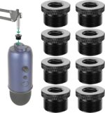 Blue Yeti Mic Screw Adapter 5/8 Male to 3/8 Female, Metal Screw Thread Adapter for Blue Yeti X/Blue Yeti/Snowball Mic Boom Arm Stand, 8 Pcs (Black) - Image 2