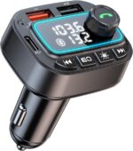 Bluetooth 5.3 Car Adapter FM Transmitter, 42W (PD30W & 12W) USB C Car Charger Wireless Radio Receiver, Hands-Free Calling MP3 Audio Player Cars Kit, Light Switch & Fast Charging & Deep Bass (Black) - Image 2