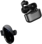 BoxWave Car Charger Compatible with Baseus SIMU S1 Pro ANC - Wireless Charging Auto Mount (15W), Qi Wireless Car Charger Stand Mount Air Vent - Black - Image 2