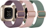 Braided Elastic Band Compatible for Fitbit Versa 4/3, Sense/Sense 2 - Soft Stretchy Wrist Strap for Men and Women - Smart Watch Band Accessory - Image 2