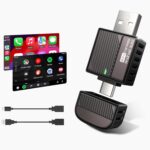 ByteWave Wireless Android Auto & CarPlay Adapter 2-in-1 Converts Wired to Wireless 2025 Upgraded, Plug-and-Play Dongle with Low Latency, Connect for iOS10+/Android 11+ Cars - Brown - Image 2