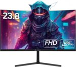 CRUA 24 Inch Curved Gaming Monitor, 144hz/165hz FHD 1080P Frameless Computer Monitor, PC Monitors Support AMD Freesync, 99% sRGB, DP, HDMI, Compatible Wall Mountable Installs-Black - Image 2