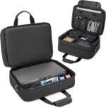 CURMIO Double Layer Printer Carrying Case Compatible with HP Tango/Tango X, OfficeJet 200/250, Wireless Mobile Printer Travel Bag with Luggage Strap and Pockets for 15.6’’ Laptop, Bag only - Image 2