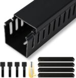 Cable Raceway 95" Open Slot Cable Management Kit Large Capacity Upgraded Snap Structure,Wire Cover Cord Hider for Under Desk&Industrial Network/PC/TVs- 23.6" X 1.97" X 1.97" X 4PCS LWH - Image 2