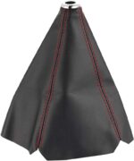 Car Gear Shift Boot Cover, Automotive Gear Shift Boot Shifter Knob Dust Cover, Vehicle Interior Leather Gear Lever Gaiter Stick Protector Accessories, Universal for RV, SUV, Truck (Red) - Image 2