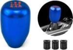 Car Gear Shift Knobs, Automotive 5 Speed Manual Transmission Stick Shift Knob, Universal Aluminium Car Stick Shift Handle Fit Most Manual Cars Trucks SUVs, Car Accessories (Blue) - Image 2