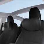 Car Neck Pillow Memory Foam Premium Leather Headrest Neck Support Cushion Universal for Driving Home Office, Black,2PC - Image 2