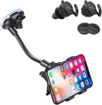 Car Phone Mount, Universal Phone Holder for Car Cell Phone, 360 Degrees Dashboard Desk Wall Bracket for GPS Navigation and Any Smartphone - Image 2