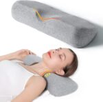 Cervical Neck Pillows for Pain Relief Sleeping, Memory Foam Neck Bolster Pillow for Stiff Pain Relief, Neck Support Pillow Neck Roll Pillow for Bed Pillow (Light Grey) - Image 2