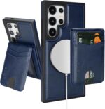 Compatible with Magsafe 2 in 1 Detachable Galaxy S25 Ultra Wallet Case with Card Holder,Women Men Magnetic PU Leather RFID Blocking Flip Kickstand Credit Slots for Galaxy S25 Ultra,Blue - Image 2