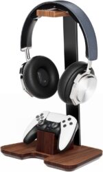 Controller Stand Wood Headphone Stand for Desk Gaming Desk Accessories Controller Holder for PC Earphone Accessories Headset Holder - Image 2
