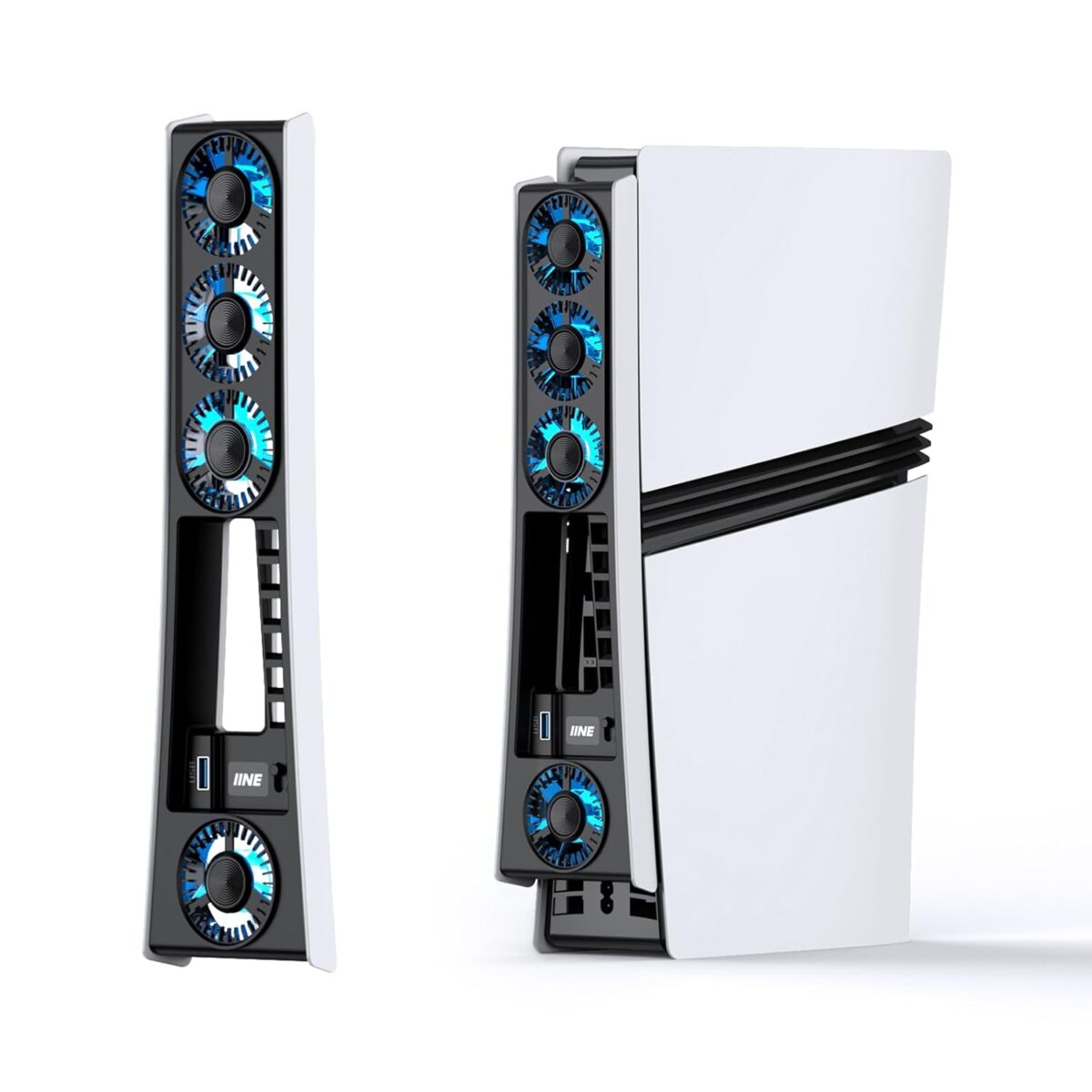 Cooling Fan for PS5 Pro, Efficient Cooler Fan with Adjustable Speed/LED Light, Temperature-Controlled PS5 PRO Cooling Accessories with USB 3.0 Port - Image 2