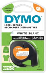 DYMO LetraTag Iron-On Fabric Labels | Authentic | 12 mm x 2 m Roll | Black Print on White | Iron-On Clothing Labels Ideal for Uniforms/Children's Clothing | for LetraTag Printers - Image 2