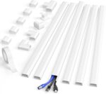 Delamu Cord Hider Wall, Cord Covers for Wires on Wall, Large Wire Covers for Cords Cable Hider, 94.5in Wire Hiders for TV on Wall Cable Cover, Easy Set up Cable Management Kit, 6X W1.0 H0.53in - Image 2