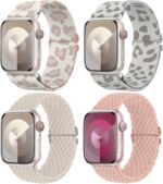Delidigi Stretchy Bands Compatible for Apple Watch Band Women 40mm 38mm 41mm 42mm 44mm 45mm 46mm 49mm, Nylon Braided Straps for iWatch Series 10 9 8 7 6 SE 5 4 3 Ultra Ultra 2 - Image 2