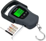 Digital Hanging Luggage Scale with Comfortable Handle and Large Hook, 110lb/50kg, Backlit Portable Scale for Travel Fishing with Tare/Hold Function, AAA Batteries Included, Grey - Image 2