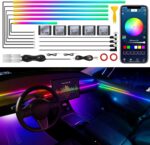 Dreamcolor Acrylic Interior Car LED Strip Light with Wireless APP, RGB 14 in 1 with 175 inches 593 Neon Car Ambient Lighting Kits, Dynamic Chasing Music Sync LEDs Fiber Optic Strip Lights for Car - Image 2