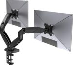 Dual Monitor Stand, Adjustable Gas Spring Monitor Arm for 15 to 27 Inch, Dual Monitor Mount Holds Max 15.4lbs, Large Range of Motion Computer Monitor Arm for Home Office - Image 2