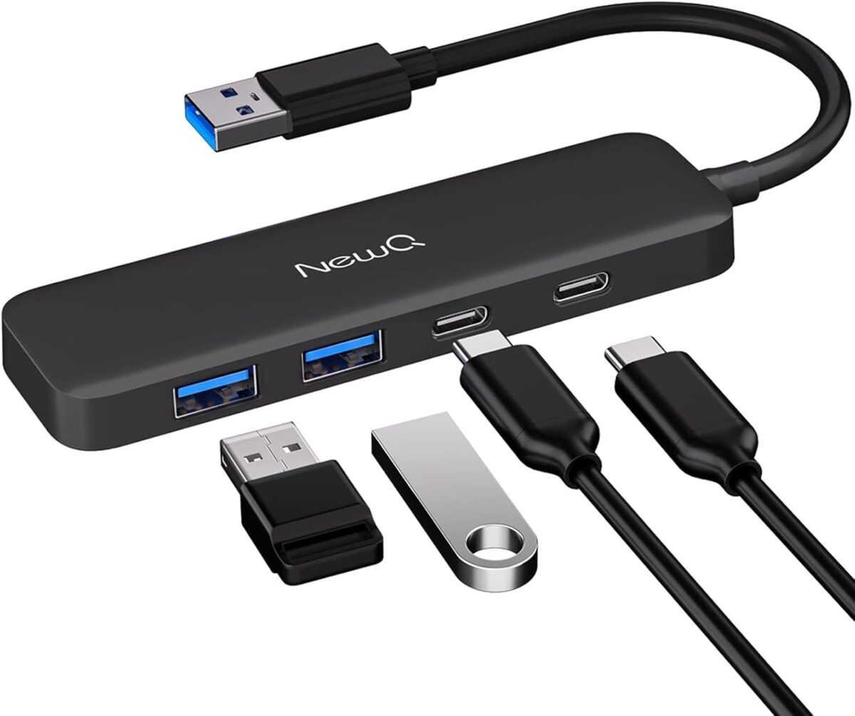 Dual USB C USB A 3.0 Hub: USB Hub 4 Ports with 2* USB-C 3.0 and 2* USB-A 3.0, Ultra Slim Portable USB Splitter Adapter for Laptop, PS4, Flash Drive, HDD, Xbox, Printer, Mouse, Keyboard, Computer - Image 2
