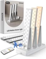 EZVALO 6-Pack Under Cabinet Lighting with Charging Station, Rechargeable Motion Sensor Lights, 3 Color Temps, Dimmable 62 LED Wireless Motion Activated Cabinet Lights with Remote for Kitchen,Pantry - Image 2