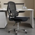 Ergonomic Office Chair, Breathable Mesh Chair with Adjustable Height, Computer Chair with a Double Lumbar Support and Flip-up Arms, Home Office Desk Chair with 90°-130° Tilt Function - Image 2