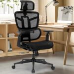 Ergonomic Office Chair, Desk Chair with Adjustable Height, Lumbar Support, High Back Mesh Computer Chairs with Flip up Armrests, Task Chairs for Home, Bedroom, Study, Dorm, Student, Adults Men Women - Image 2