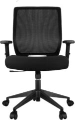 Ergonomic Office Chair Home Mesh Desk Chair with Adjustable Arms - Mid Back Computer Chairs for Adults - Swivel Task Chair Comfortable for Home Office (Black) - Image 2