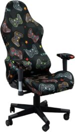 Esports Gaming Chair Cover, Indoor Stretch Printed Office Seat Covers with Armrest Cover, Rotating Desk Chair Protector Cover Decor for Home, Studio (Handle) - Image 2