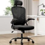 Farini Ergonomic Office Chair, Home Office Desk Chair with Headrest, High Back Computer Chair with Flip-up Armrests and Adjustable Lumbar Support.for Home Office Study Room Bedroom, Black. - Image 2