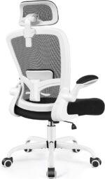 FelixKing Ergonomic Office Chair, Headrest Desk Chair with Adjustable Lumbar Support, Home Office Swivel Task Chair with High Back and Armrest, Adjustable Height Gaming Chair (White) - Image 2