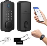 Fingerprint Smart Door Lock, Keyless Entry Door Lock Deadbolt, Electronic Biometric Door Lock with Phone/Watch App Control, Auto Lock with Touchscreen Keypad for Bedroom, Front Door, 7 Ways to Unlock - Image 2