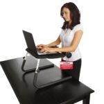 FitDesk Portable Standing Desk Converter with Massage Rollers & Forearm Supports, Adjustable Height Workstation 11" to 20", Ergonomic Stand-Up Desk with Non-Scratch Grip Legs, White - Image 2