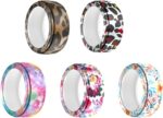 FitTurn 5 Pack Ring Cover Compatible with Oura Ring/Samsung Galaxy Ring/ULTRAHUMAN Ring AIR/RingConn Protector, Silicone Colorful Pattern Ring Case Silicone Elastic Case (S 4-9) - Image 2