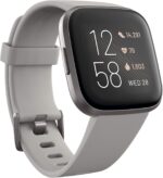 Fitbit Versa 2 Health & Fitness Smartwatch with Heart Rate, Music, Alexa Built-in, Sleep & Swim Tracking, Stone/Mist Grey, One Size (S & L Bands Included) - Image 2