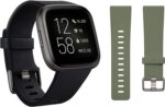 Fitbit Versa 2 Smartwatch Carbon (Black) with Bonus Bands (Olive) - Image 2