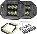 Flush Mount LED Pods, OFFROADTOWN 5'' 12,000LM CREE LED Driving Lights Reverse Backup Light Flush Light Bar Off Road Lights Work Light for Truck Pickup UTV ATV SUV Boat 4x4 Car - Image 2