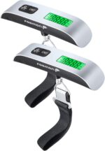 Fosmon Digital Luggage Scale (2 Pack), LCD Display Backlight Temperature Baggage Scale w/ 110lbs Capacity, Portable Stainless Steel Hanging Luggage Weight Scale w/ Tare Function for Travelers - Silver - Image 2