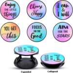 Frienda 6 Pieces Cell Phone Grip Holder Stand Expanding Inspirational Quote Cases Grip Holder Collapsible Finger Kickstand Compatible with Most Tablets Self Adhesive for Smartphone - Image 2