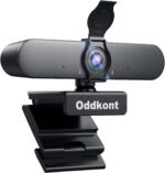 Full HD 1080P Webcam with Microphone, Auto-Light Balance, Rotatable Design,Privacy Cover, Plug and Play for Zoom, Skype,Web Conferencing - Compatible with Windows, Mac, Laptop, Desktop - Image 2