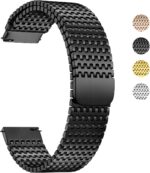 Fullmosa 18mm 20mm 22mm Stainless Steel Watch Band, Mesh Loop Magnetic Clasp Watch Strap Compatible with Garmin Vivoactive 4S/Vivomove 3S, Samsung Galaxy Watch 5 40mm 44mm - Image 2