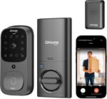 GHome Smart 3 in 1 Door Lock with Fingerprint WiFi Keyless Entry Smart Deadbolt, 2K HD Camera, 2.4GHz, App Remote Control, Smart Door Knob with Doorbell - Image 2